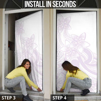 Polynesian Tribal Plumeria Lotu Tamaiti Door Cover Pastel Mauve LT9 - Polynesian Pride