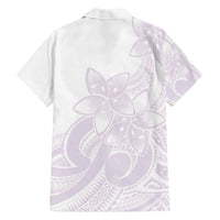 Polynesian Tribal Plumeria Lotu Tamaiti Family Matching Off The Shoulder Long Sleeve Dress and Hawaiian Shirt Pastel Mauve LT9 - Polynesian Pride