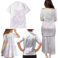 Polynesian Tribal Plumeria Lotu Tamaiti Family Matching Puletasi and Hawaiian Shirt Pastel Mauve LT9 - Polynesian Pride