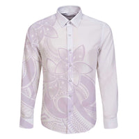 Polynesian Tribal Plumeria Lotu Tamaiti Family Matching Short Sleeve Bodycon Dress and Hawaiian Shirt Pastel Mauve LT9 Dad's Shirt - Long Sleeve Mauve - Polynesian Pride