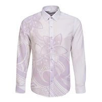 Polynesian Tribal Plumeria Lotu Tamaiti Long Sleeve Button Shirt Pastel Mauve LT9 Unisex Mauve - Polynesian Pride