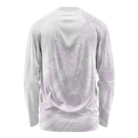 Polynesian Tribal Plumeria Lotu Tamaiti Long Sleeve Shirt Pastel Mauve LT9 - Polynesian Pride