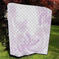 Polynesian Tribal Plumeria Lotu Tamaiti Quilt Pastel Mauve - Polynesian Pride