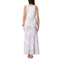 Polynesian Tribal Plumeria Lotu Tamaiti Tank Maxi Dress Pastel Mauve LT9 - Polynesian Pride
