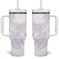 Polynesian Tribal Plumeria Lotu Tamaiti Tumbler With Handle Pastel Mauve LT9 One Size: 40 oz Mauve - Polynesian Pride