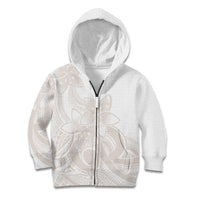 Polynesian Tribal Plumeria Lotu Tamaiti Kid Hoodie Pastel Nude LT9 Zip Hoodie Nude - Polynesian Pride