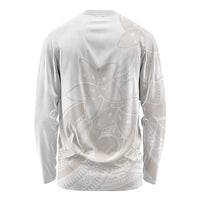 Polynesian Tribal Plumeria Lotu Tamaiti Long Sleeve Shirt Pastel Nude LT9 - Polynesian Pride