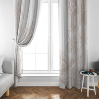 Polynesian Tribal Plumeria Lotu Tamaiti Window Curtain Pastel Nude - Polynesian Pride