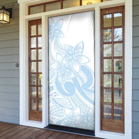 Polynesian Tribal Plumeria Lotu Tamaiti Door Cover Pastel Sky Blue LT9 - Polynesian Pride