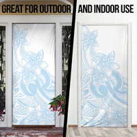 Polynesian Tribal Plumeria Lotu Tamaiti Door Cover Pastel Sky Blue LT9 - Polynesian Pride