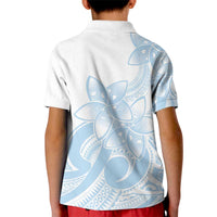 Polynesian Tribal Plumeria Lotu Tamaiti Kid Polo Shirt Pastel Sky Blue LT9 - Polynesian Pride