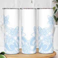 Polynesian Tribal Plumeria Lotu Tamaiti Skinny Tumbler Pastel Sky Blue LT9 - Polynesian Pride