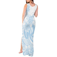 Polynesian Tribal Plumeria Lotu Tamaiti Tank Maxi Dress Pastel Sky Blue LT9 - Polynesian Pride