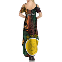 Personalised Shefa Day Family Matching Summer Maxi Dress and Hawaiian Shirt Happy June 18 Vanuatu Province LT14 - Polynesian Pride