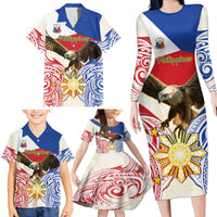 Philippines Independence Day Family Matching Long Sleeve Bodycon Dress and Hawaiian Shirt Pilipinas Eagle 126th Anniversary LT14 - Polynesian Pride