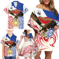 Philippines Independence Day Family Matching Off Shoulder Short Dress and Hawaiian Shirt Pilipinas Eagle 126th Anniversary LT14 - Polynesian Pride
