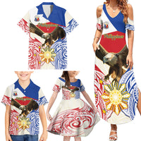 Philippines Independence Day Family Matching Summer Maxi Dress and Hawaiian Shirt Pilipinas Eagle 126th Anniversary LT14 - Polynesian Pride