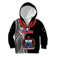 Polynesian Pride Samoa Kid Hoodie Ula Fala Mix Samoan Tribal Black Version LT14 Zip Hoodie Black - Polynesian Pride
