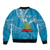 Personalised Tonga Lavengamalie College Bomber Jacket Tongan Ngatu Pattern LT14 - Polynesian Pride