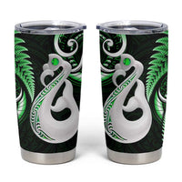 New Zealand Tumbler Cup Aotearoa Silver Fern With Manaia Maori Unique Green LT14 Green - Polynesian Pride