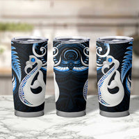 New Zealand Tumbler Cup Aotearoa Silver Fern With Manaia Maori Unique Blue LT14 - Polynesian Pride