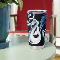 New Zealand Tumbler Cup Aotearoa Silver Fern With Manaia Maori Unique Blue LT14 - Polynesian Pride