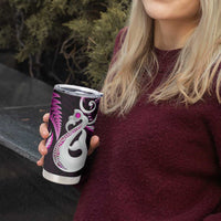 New Zealand Tumbler Cup Aotearoa Silver Fern With Manaia Maori Unique Pink LT14 - Polynesian Pride