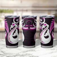 New Zealand Tumbler Cup Aotearoa Silver Fern With Manaia Maori Unique Pink LT14 - Polynesian Pride
