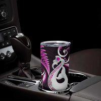 New Zealand Tumbler Cup Aotearoa Silver Fern With Manaia Maori Unique Pink LT14 - Polynesian Pride