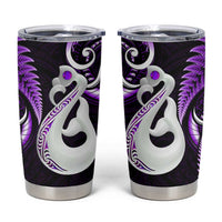 New Zealand Tumbler Cup Aotearoa Silver Fern With Manaia Maori Unique Purple LT14 Purple - Polynesian Pride