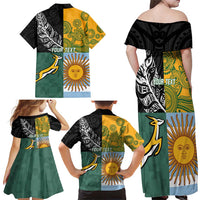 Personalised Rugby 2025 Championship Family Matching Off Shoulder Maxi Dress and Hawaiian Shirt Combination of Southern Hemisphere Countries LT14 - Polynesian Pride