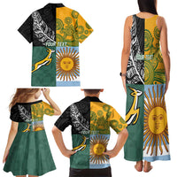 Personalised Rugby 2025 Championship Family Matching Tank Maxi Dress and Hawaiian Shirt Combination of Southern Hemisphere Countries LT14 - Polynesian Pride