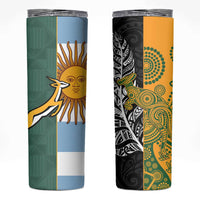 Rugby 2025 Championship Skinny Tumbler Combination of Southern Hemisphere Countries LT14 Black - Polynesian Pride