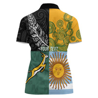 Personalised Rugby 2025 Championship Women Polo Shirt Combination of Southern Hemisphere Countries LT14 - Polynesian Pride