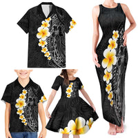 Black Tropical Plumeria With Galaxy Polynesian Art Family Matching Tank Maxi Dress and Hawaiian Shirt LT14 - Polynesian Pride