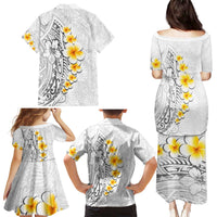 White Tropical Plumeria With Galaxy Polynesian Art Family Matching Puletasi and Hawaiian Shirt LT14 - Polynesian Pride