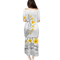 White Tropical Plumeria With Galaxy Polynesian Art Family Matching Puletasi and Hawaiian Shirt LT14 - Polynesian Pride