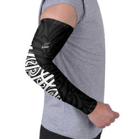 New Zealand Silver Fern Rugby Custom Arm Sleeves Maori Koru Go Black Fern LT14 - Polynesian Pride