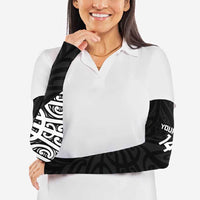 New Zealand Silver Fern Rugby Custom Arm Sleeves Maori Koru Go Black Fern LT14 - Polynesian Pride