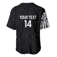New Zealand Silver Fern Rugby Custom Baseball Jersey Maori Koru Go Black Fern LT14 - Polynesian Pride