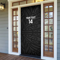 New Zealand Silver Fern Rugby Custom Door Cover Maori Koru Go Black Fern LT14 - Polynesian Pride