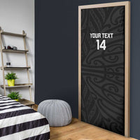 New Zealand Silver Fern Rugby Custom Door Cover Maori Koru Go Black Fern LT14 - Polynesian Pride