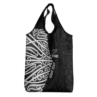 New Zealand Silver Fern Rugby Custom Grocery Bag Maori Koru Go Black Fern LT14 - Polynesian Pride