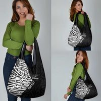 New Zealand Silver Fern Rugby Custom Grocery Bag Maori Koru Go Black Fern LT14 - Polynesian Pride