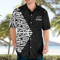 New Zealand Silver Fern Rugby Custom Hawaiian Shirt Maori Koru Go Black Fern LT14 - Polynesian Pride