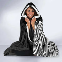 New Zealand Silver Fern Rugby Custom Hooded Blanket Maori Koru Go Black Fern LT14 - Polynesian Pride