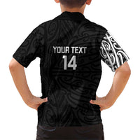 New Zealand Silver Fern Rugby Custom Kid Hawaiian Shirt Maori Koru Go Black Fern LT14 - Polynesian Pride