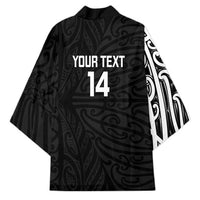 New Zealand Silver Fern Rugby Custom Kimono Maori Koru Go Black Fern LT14 - Polynesian Pride