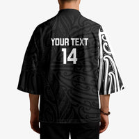 New Zealand Silver Fern Rugby Custom Kimono Maori Koru Go Black Fern LT14 - Polynesian Pride