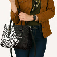 New Zealand Silver Fern Rugby Custom Leather Bag Maori Koru Go Black Fern LT14 - Polynesian Pride